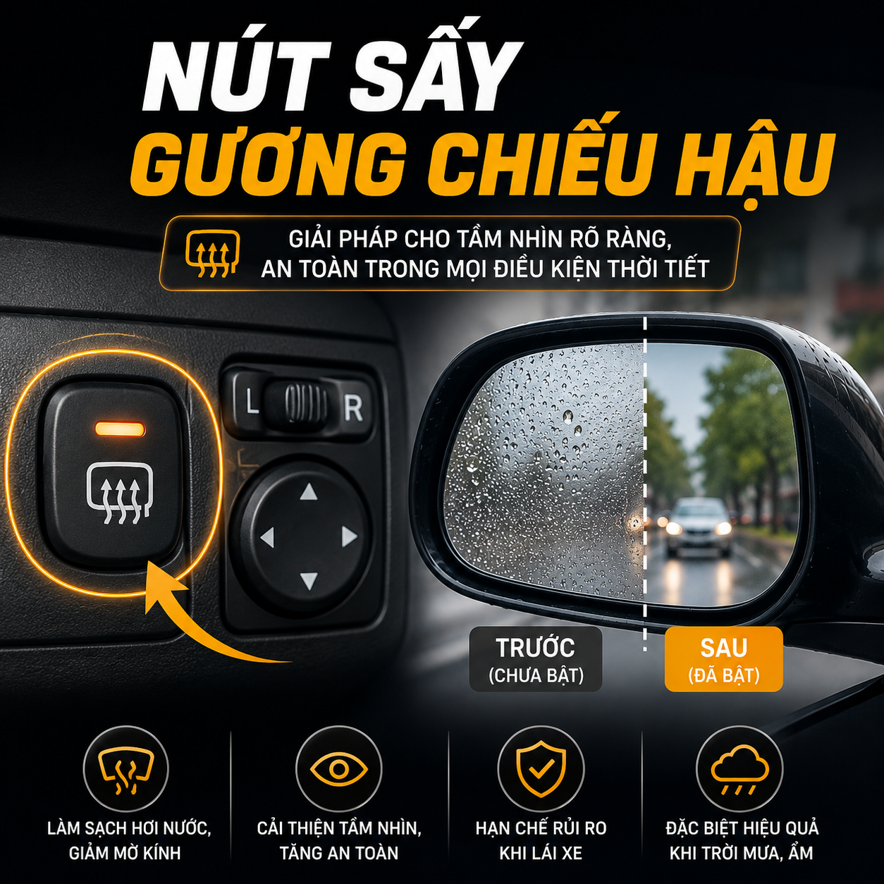 Nút Sấy Gương Chiếu Hậu: Công Dụng Và Cách Hoạt Động