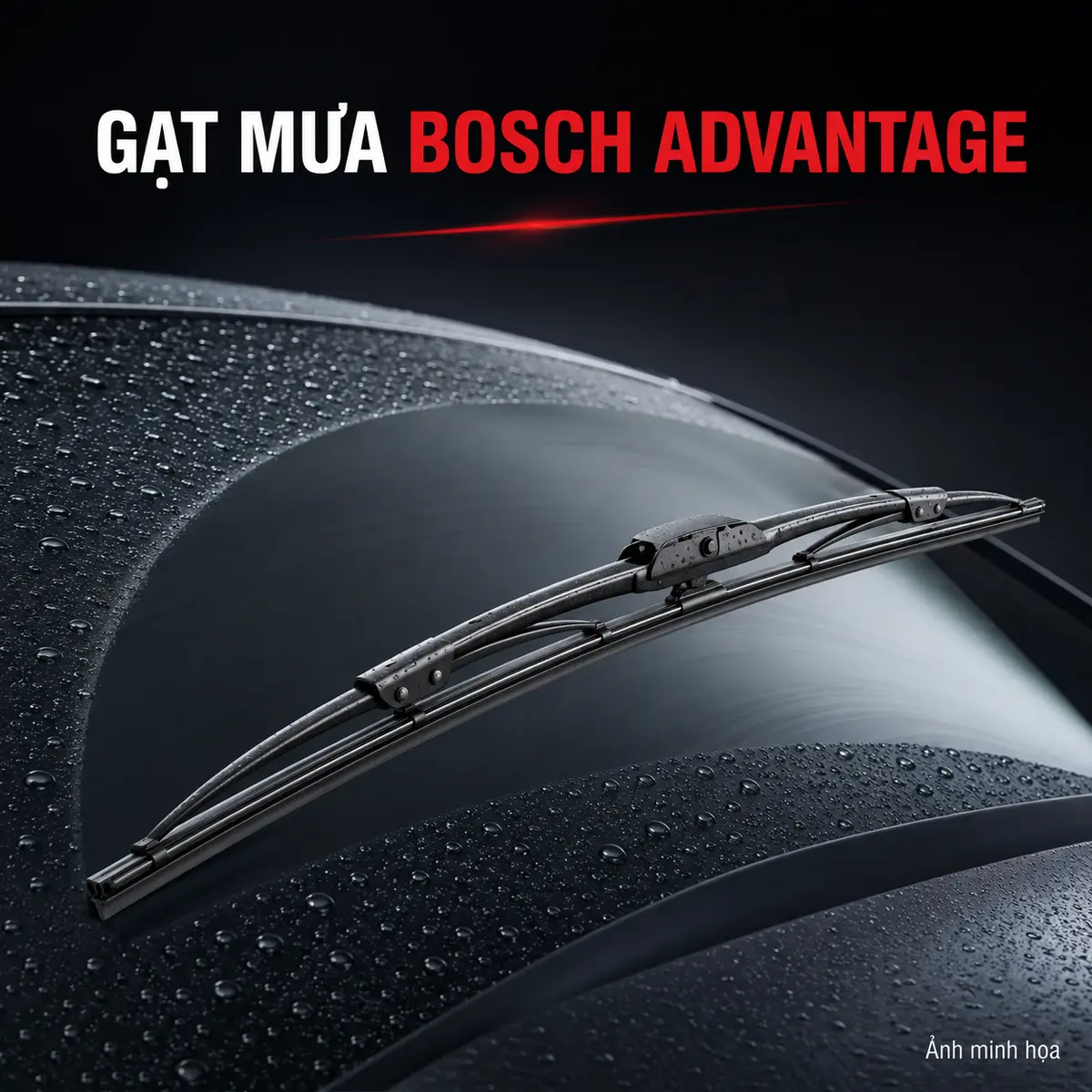 Gạt Mưa Bosch Advantage Có Khung, Adapter Quick-Clip
